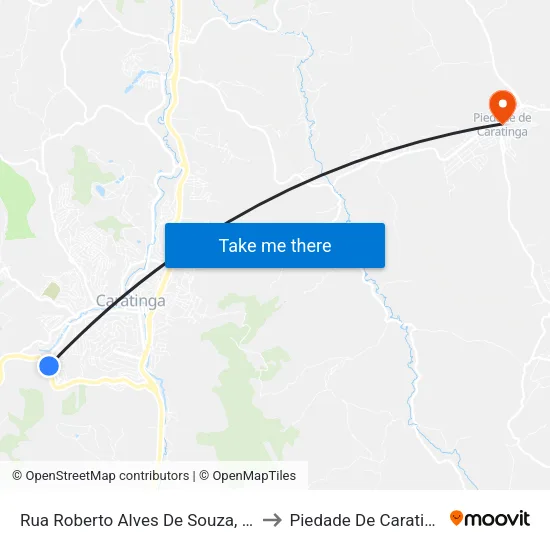 Rua Roberto Alves De Souza, 179 to Piedade De Caratinga map