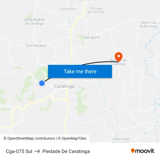 Cga-075 Sul to Piedade De Caratinga map