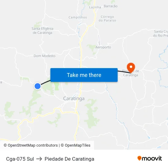 Cga-075 Sul to Piedade De Caratinga map