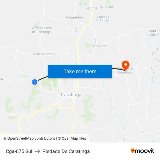 Cga-075 Sul to Piedade De Caratinga map
