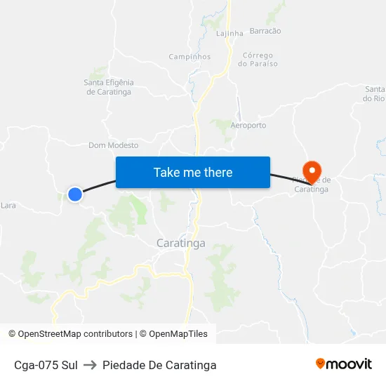 Cga-075 Sul to Piedade De Caratinga map