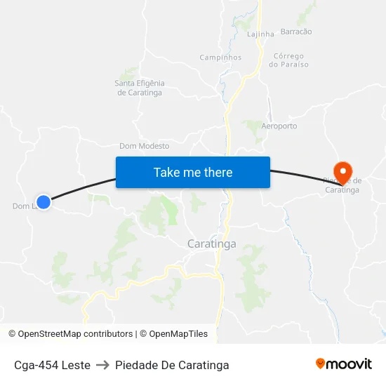 Cga-454 Leste to Piedade De Caratinga map