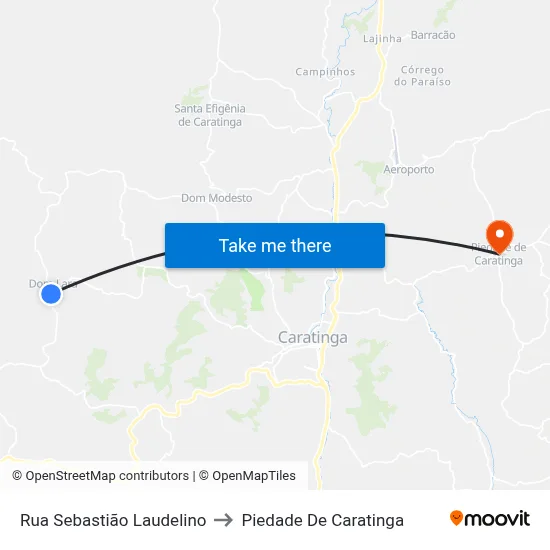 Rua Sebastião Laudelino to Piedade De Caratinga map