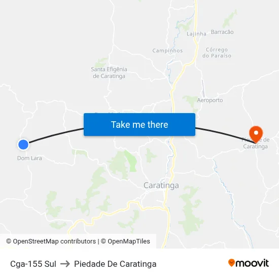 Cga-155 Sul to Piedade De Caratinga map
