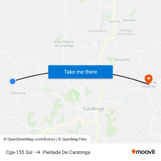 Cga-155 Sul to Piedade De Caratinga map