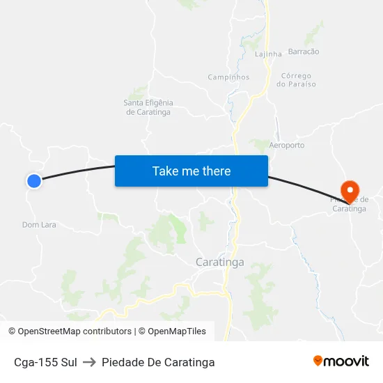 Cga-155 Sul to Piedade De Caratinga map