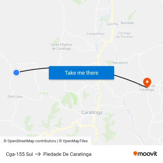 Cga-155 Sul to Piedade De Caratinga map