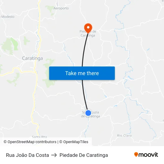 Rua João Da Costa to Piedade De Caratinga map