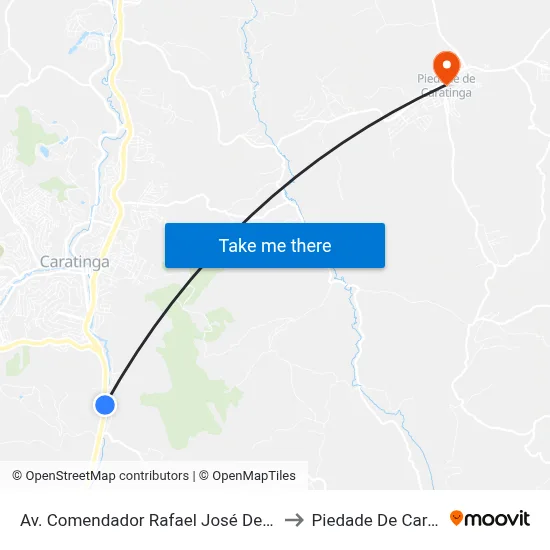 Av. Comendador Rafael José De Lima, 701 to Piedade De Caratinga map