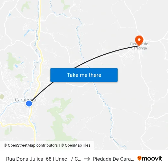 Rua Dona Julica, 68 | Unec I / Chuletão to Piedade De Caratinga map