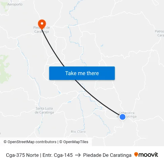 Cga-375 Norte | Entr. Cga-145 to Piedade De Caratinga map