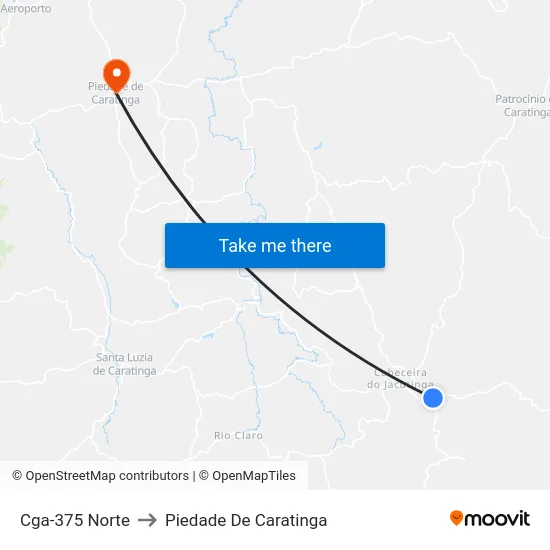 Cga-375 Norte to Piedade De Caratinga map