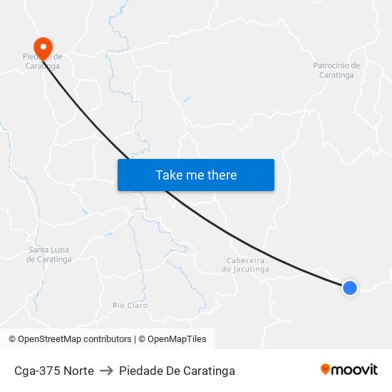 Cga-375 Norte to Piedade De Caratinga map