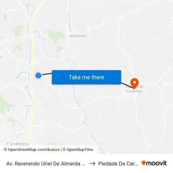 Av. Reverendo Uriel De Almeida Leitão, 401 to Piedade De Caratinga map