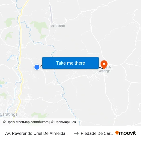 Av. Reverendo Uriel De Almeida Leitão, 1500 to Piedade De Caratinga map