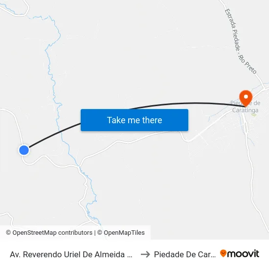 Av. Reverendo Uriel De Almeida Leitão, 2701 to Piedade De Caratinga map