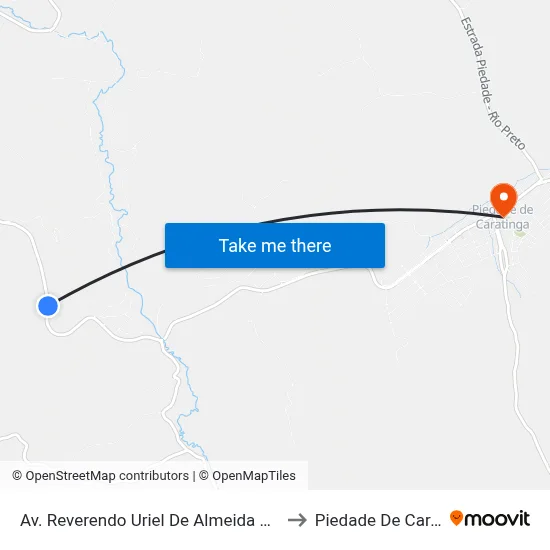 Av. Reverendo Uriel De Almeida Leitão, 2700 to Piedade De Caratinga map