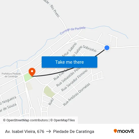 Av. Isabel Vieira, 676 to Piedade De Caratinga map
