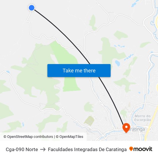 Cga-090 Norte to Faculdades Integradas De Caratinga map