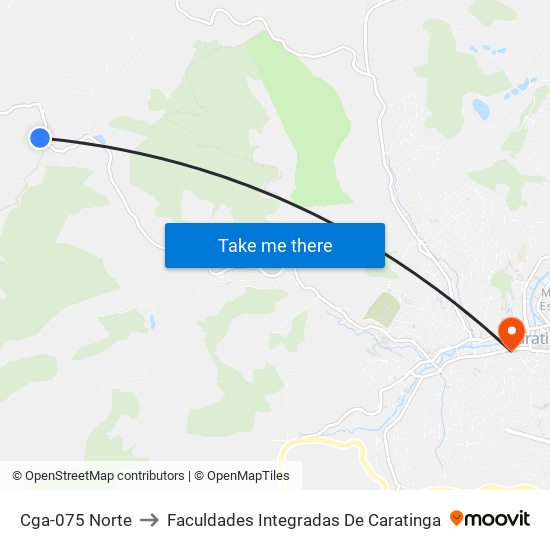 Cga-075 Norte to Faculdades Integradas De Caratinga map