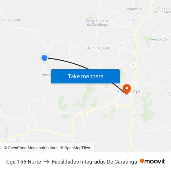 Cga-155 Norte to Faculdades Integradas De Caratinga map