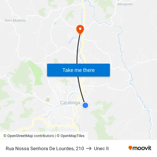 Rua Nossa Senhora De Lourdes, 210 to Unec II map