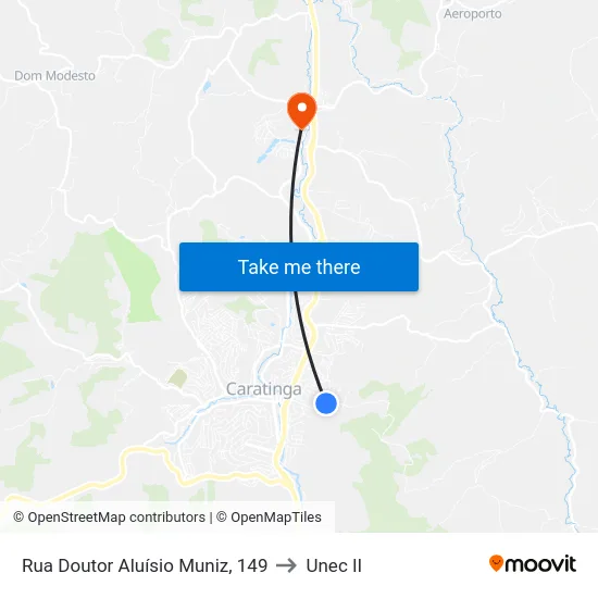 Rua Doutor Aluísio Muniz, 149 to Unec II map