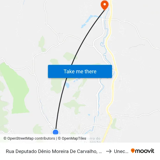 Rua Deputado Dênio Moreira De Carvalho, 662 to Unec II map