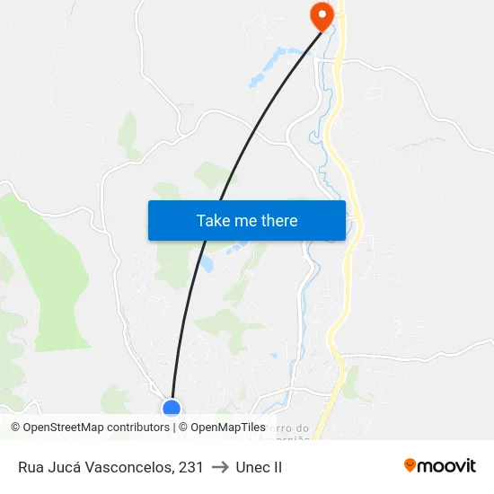 Rua Jucá Vasconcelos, 231 to Unec II map