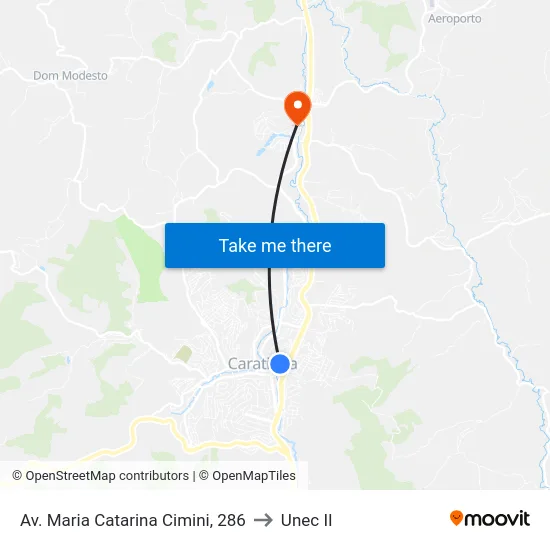 Av. Maria Catarina Cimini, 286 to Unec II map