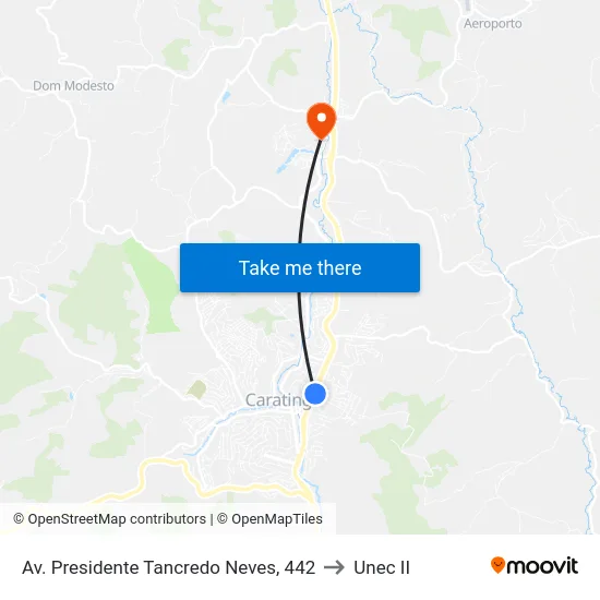 Av. Presidente Tancredo Neves, 442 to Unec II map