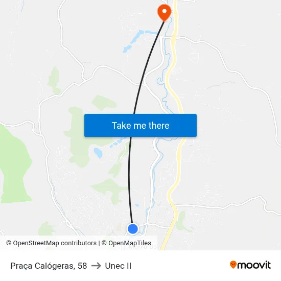 Praça Calógeras, 58 to Unec II map