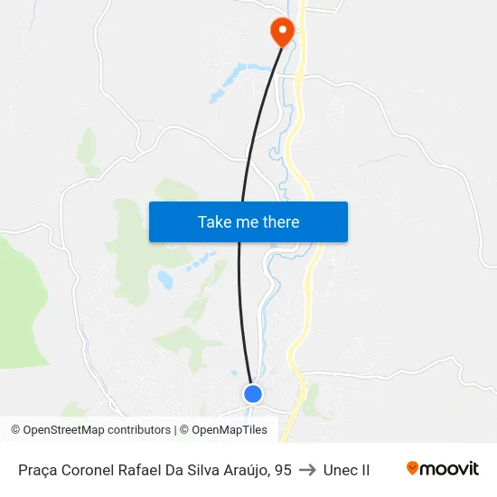 Praça Coronel Rafael Da Silva Araújo, 95 to Unec II map