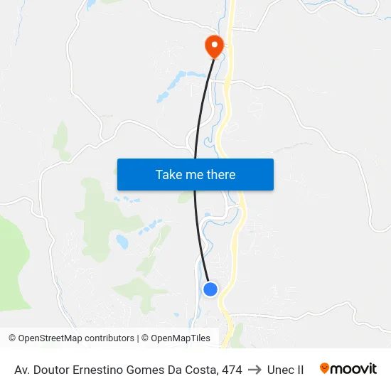 Av. Doutor Ernestino Gomes Da Costa, 474 to Unec II map