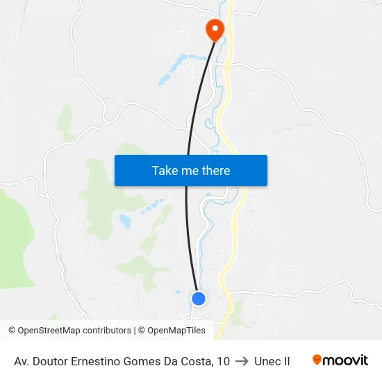 Av. Doutor Ernestino Gomes Da Costa, 10 to Unec II map