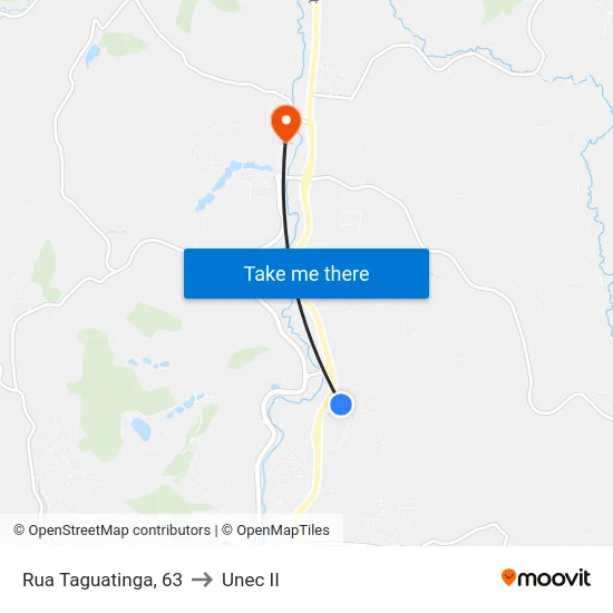 Rua Taguatinga, 63 to Unec II map