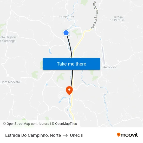 Estrada Do Campinho, Norte to Unec II map