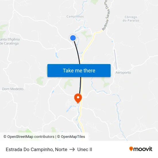 Estrada Do Campinho, Norte to Unec II map