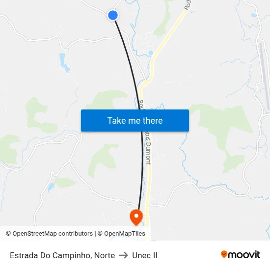 Estrada Do Campinho, Norte to Unec II map