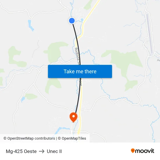 Mg-425 Oeste to Unec II map