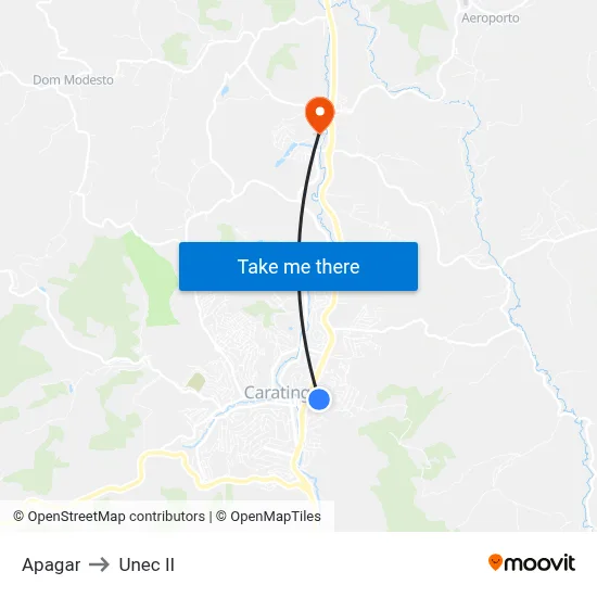 Apagar to Unec II map