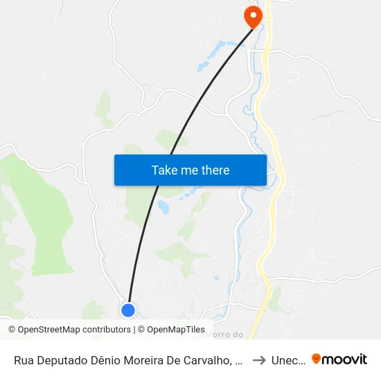 Rua Deputado Dênio Moreira De Carvalho, 835 to Unec II map