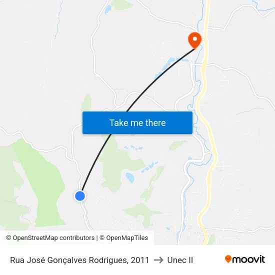 Rua José Gonçalves Rodrigues, 2011 to Unec II map