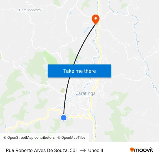 Rua Roberto Alves De Souza, 501 to Unec II map