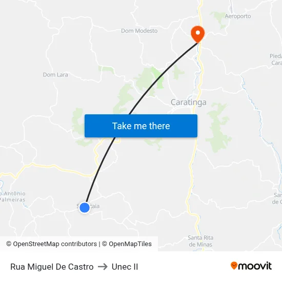 Rua Miguel De Castro to Unec II map