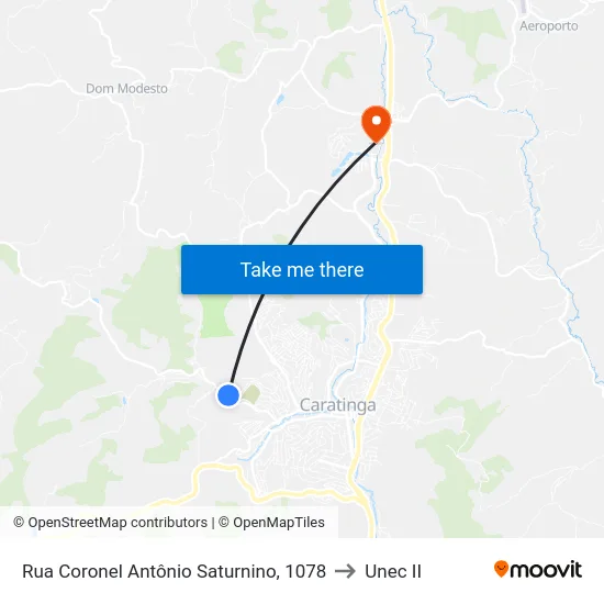 Rua Coronel Antônio Saturnino, 1078 to Unec II map