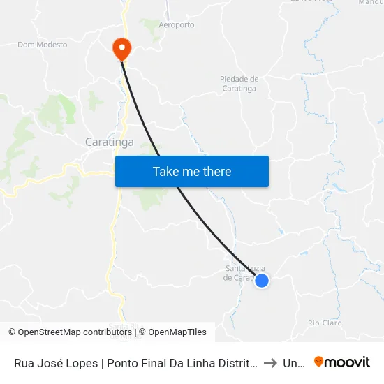 Rua José Lopes | Ponto Final Da Linha Distrital 05 Em Santa Luzia to Unec II map