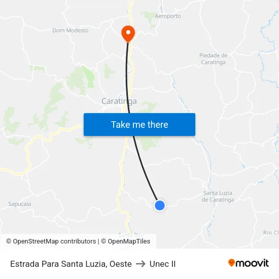 Estrada Para Santa Luzia, Oeste to Unec II map