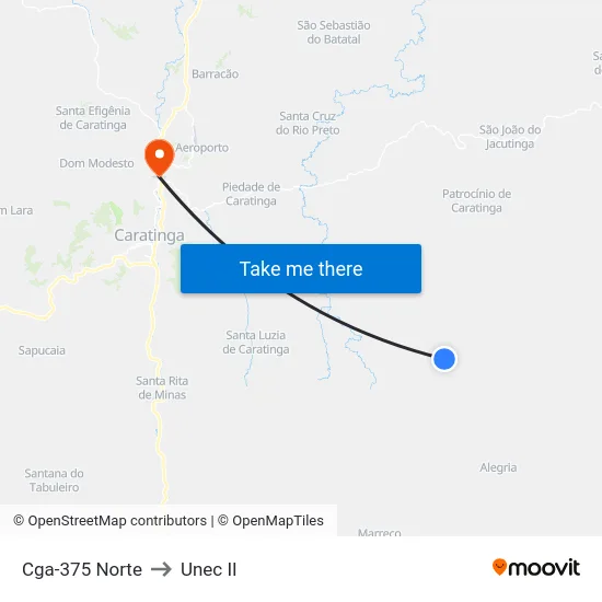 Cga-375 Norte to Unec II map