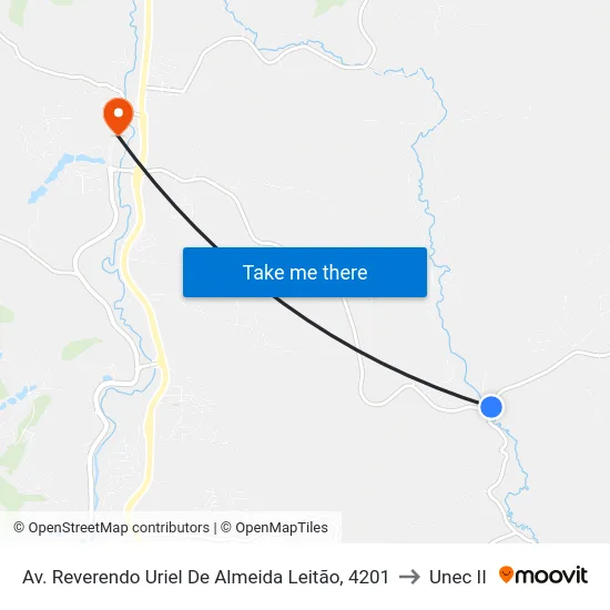 Av. Reverendo Uriel De Almeida Leitão, 4201 to Unec II map